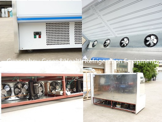 Refrigerador aberto ereto de Multideck do serviço do auto, refrigerador fronteado de vidro com vidro curvado