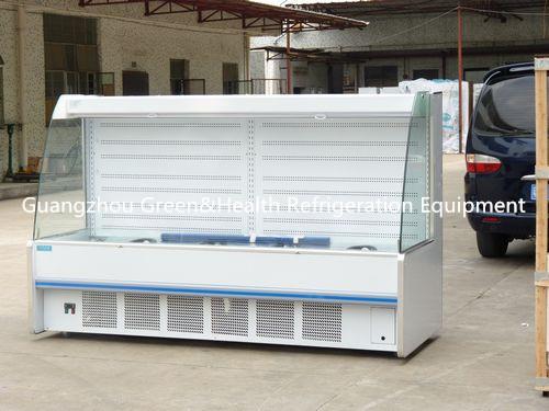 Refrigerador aberto ereto de Multideck do serviço do auto, refrigerador fronteado de vidro com vidro curvado