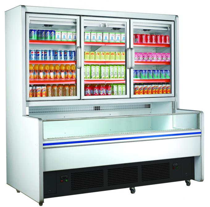 Congelador da combinação com porta de vidro, refrigerador comercial do uso eficaz da energia da exposição 1600w