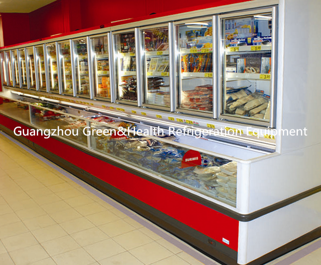 Refrigerador comercial autônomo da exposição da bebida de 3 portas para a alameda