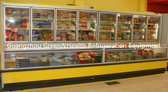 Refrigerador comercial autônomo da exposição da bebida de 3 portas para a alameda