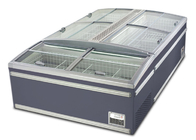 O congelador comercial da caixa do hipermercado com Alluminum revestiu o material do vidro de placa