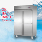 0°C - 10°C Comércio congelador vertical Equipamento de refrigeração Frigorífico de aço inoxidável