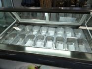12 Panas Cinza Cor Italiana Gelato Display Freezer Para loja de sorvete