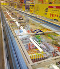 Congelador -20°C da ilha do supermercado do marisco 1000L com esconder cego da noite