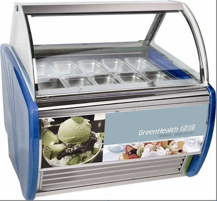 Congelador portátil da exposição do gelado com sistema de refrigeração sob a parte inferior