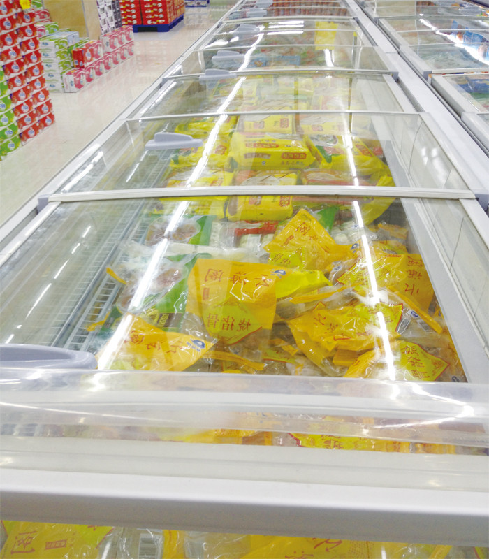 Refrigerador inoxidável da ilha, grau do congelador -18 da ilha do supermercado