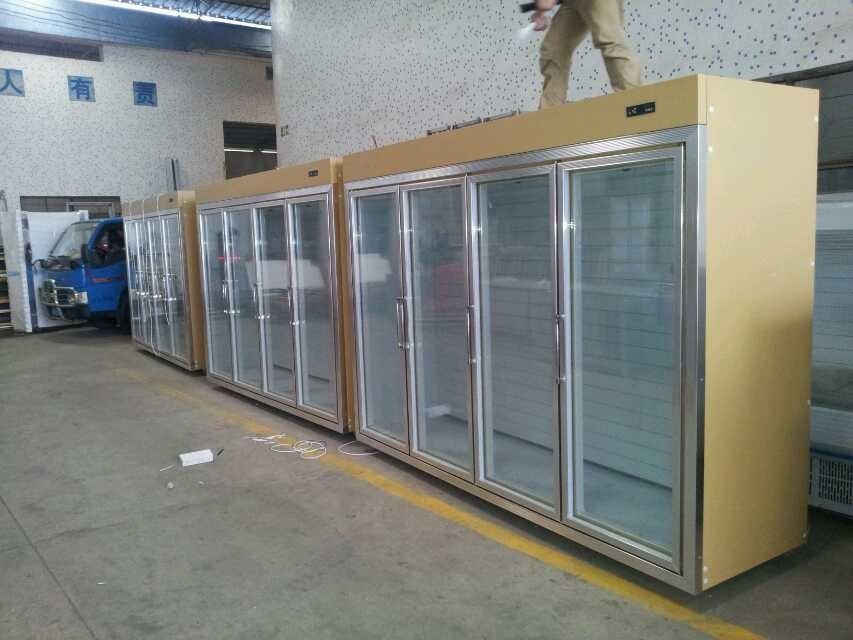 Refrigerador de vidro fresco da exposição da sala de armazenamento do ouro para a bebida e o leite