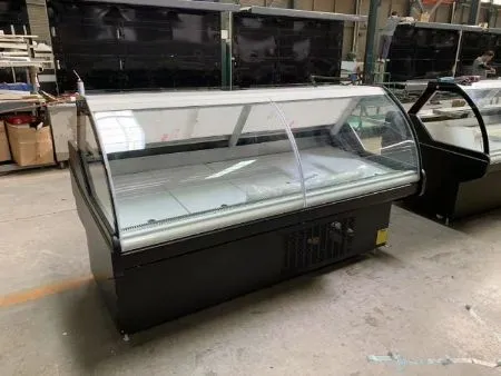 Refrigerador Display de Carne Refrigerador de Serviço Completo Deli Case Com Vidro Curvo 0