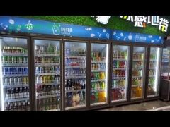 Mostra de vidro comercial de Visicooler do refrigerador da porta do supermercado ereto para o suco