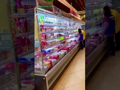 Frigorífico aberto de aço pintado, frigorífico de produtos lácteos do supermercado