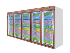 Refrigerador de bebidas Porta de vidro Vitrine vertical Refrigerador / Refrigerador de supermercado