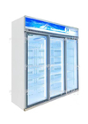 Porta de vidro do congelador ereto comercial da luz do diodo emissor de luz com compressor de Cubigel