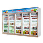 Mostra comercial da exposição do refrigerador da bebida das bebidas das flores com portas dobro