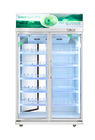 Refrigerador comercial vertical da exposição da bebida de duas portas com refrigerar do fã