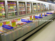 Congelador de vidro da combinação da porta, refrigerador comercial do uso eficaz da energia da exposição
