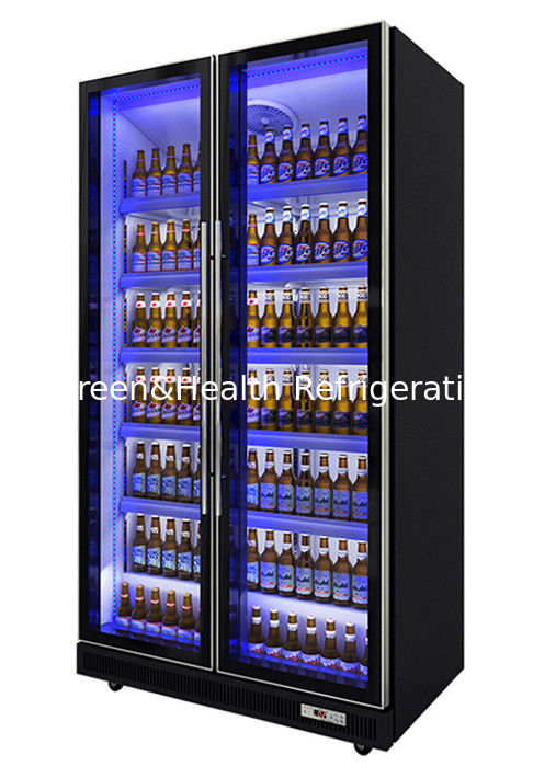 Frigorífico comercial de exibição de bebidas com iluminação LED personalizada, porta auto-fechável e compressor Danfoss/Embraco