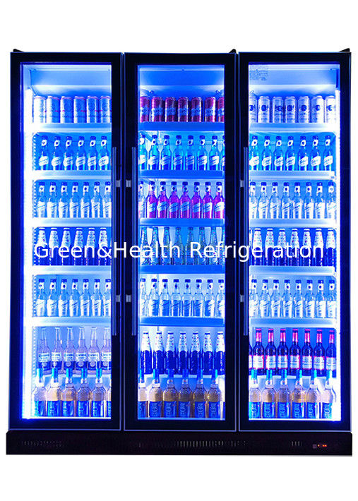 Frigorífico comercial de exibição de bebidas com iluminação LED personalizada, porta auto-fechável e compressor Danfoss/Embraco