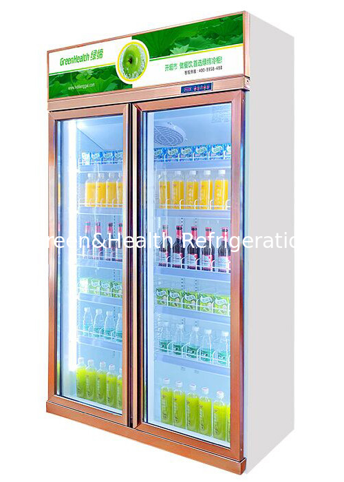 Porta comercial R290 de Coca Cola Fridge Chiller Glass da vitrina da bebida do supermercado