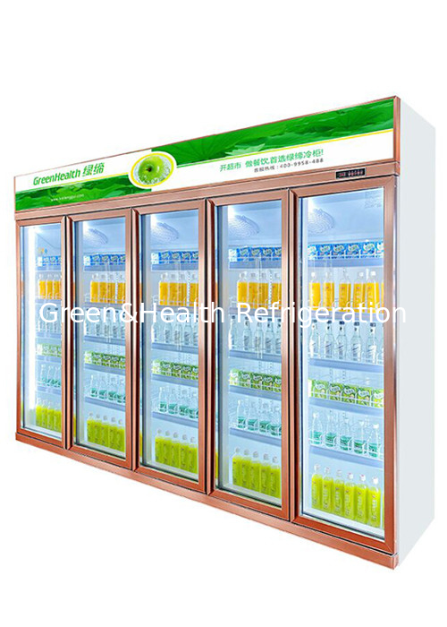 Porta comercial R290 de Coca Cola Fridge Chiller Glass da vitrina da bebida do supermercado