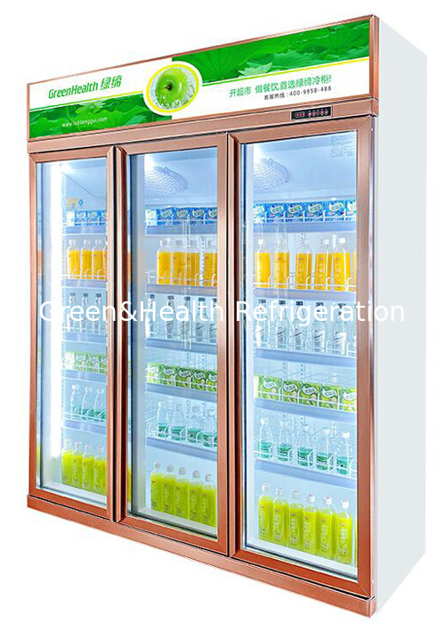 Porta comercial R290 de Coca Cola Fridge Chiller Glass da vitrina da bebida do supermercado