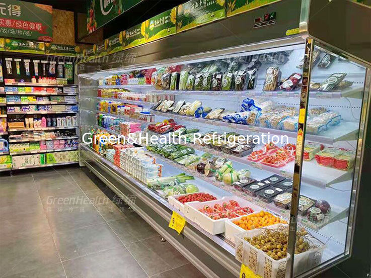 Refrigerador vegetal Multideck Juice Fruit Mall Refrigerator do ar livre