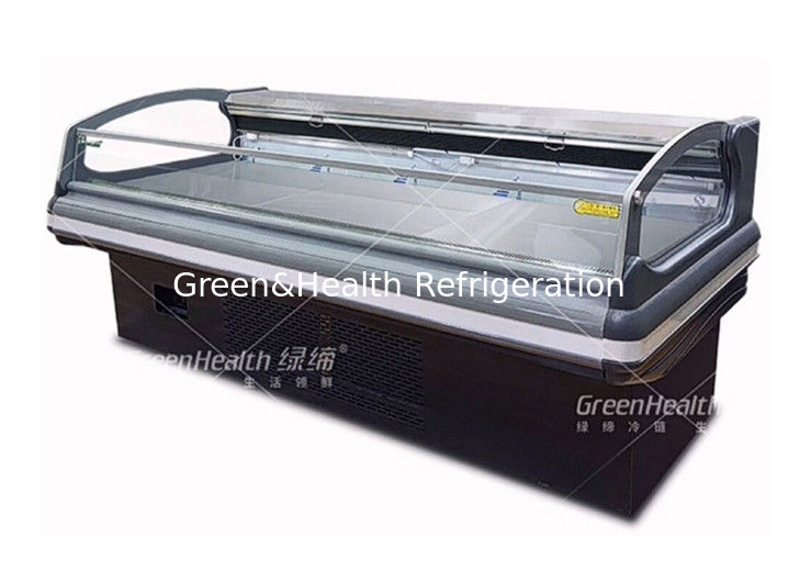 Refrigerador comercial para exibição de carne com iluminação LED de arrefecimento dinâmico e compressores Danfoss/Secop para supermercados