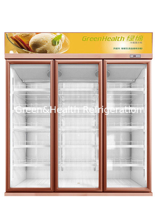 Resfriador personalizado de 1 2 3 portas de vidro para displays sem neblina bebida fria geladeira comercial