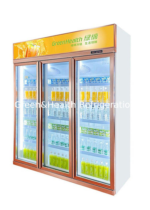 Resfriador personalizado de 1 2 3 portas de vidro para displays sem neblina bebida fria geladeira comercial