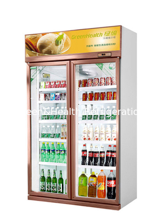 Resfriador personalizado de 1 2 3 portas de vidro para displays sem neblina bebida fria geladeira comercial