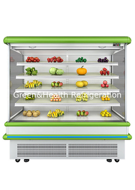 2.5m Supermercado Multi Deck Open Chiller com Fano Dinâmico de Refrigeração e Descongelamento Automático para Parede Frigorífico