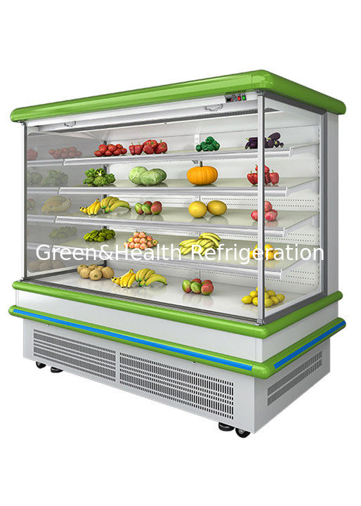 2.5m Supermercado Multi Deck Open Chiller com Fano Dinâmico de Refrigeração e Descongelamento Automático para Parede Frigorífico