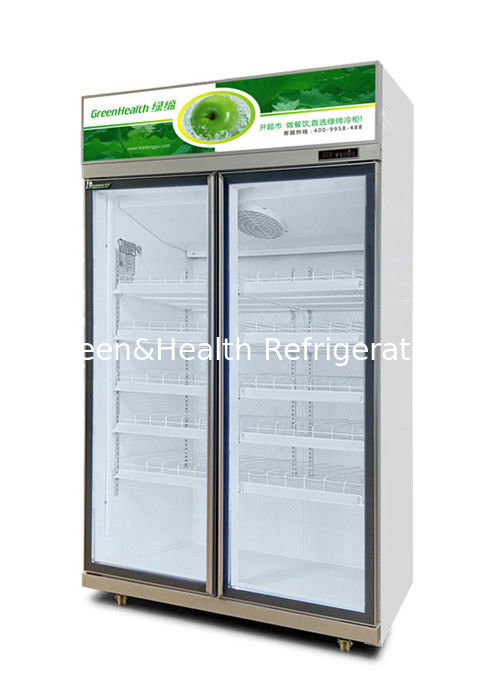 Refrigerador de bebidas comercial com porta de vidro tripla 1050W de potência e 1530L de capacidade para supermercados