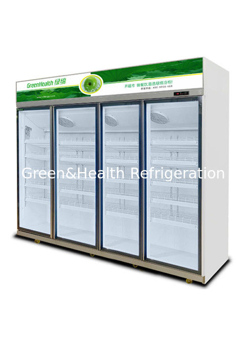 Refrigerador de bebidas comercial com porta de vidro tripla 1050W de potência e 1530L de capacidade para supermercados