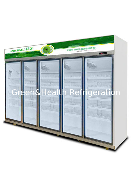 Refrigerador de bebidas comercial com porta de vidro tripla 1050W de potência e 1530L de capacidade para supermercados