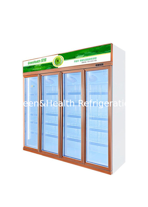 Portas de vidro verticais frigorífico refrigerador de bebidas comerciais para lojas de conveniência / restaurantes e cafés