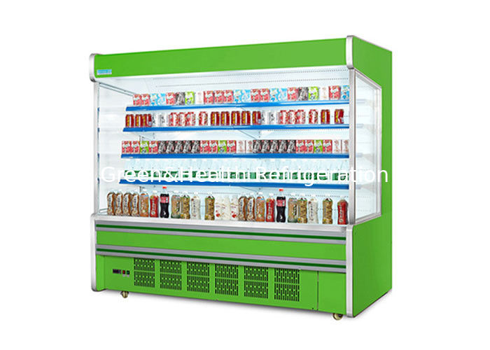 Refrigerador comercial de vários andares com arrefecimento dinâmico, prateleiras ajustáveis e iluminação LED para supermercados