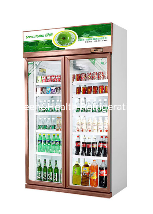 Portas de vidro verticais frigorífico refrigerador de bebidas comerciais para lojas de conveniência / restaurantes e cafés