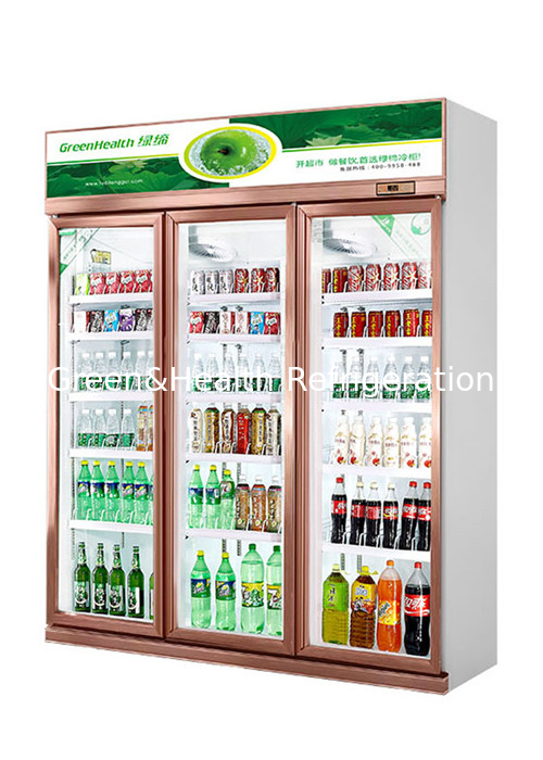 Portas de vidro verticais frigorífico refrigerador de bebidas comerciais para lojas de conveniência / restaurantes e cafés