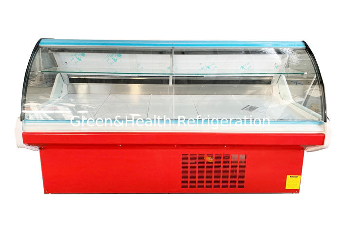 Refrigerador comercial com tela Deli com capacidade de 100L e porta frontal de vidro rebatível e iluminação LED 6500K