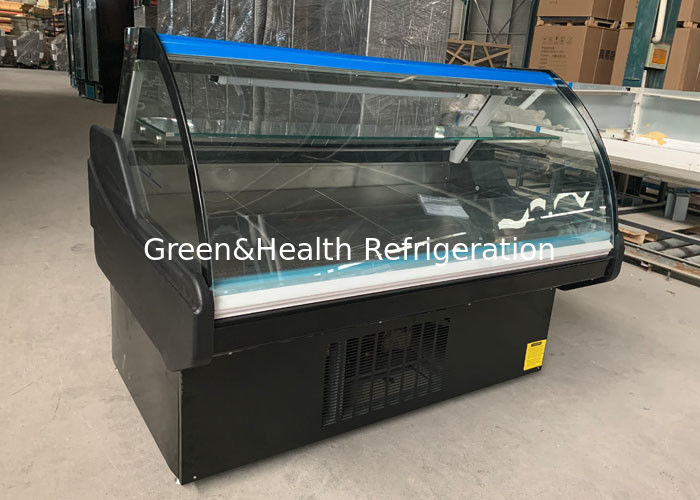 Refrigerador comercial com tela Deli com capacidade de 100L e porta frontal de vidro rebatível e iluminação LED 6500K
