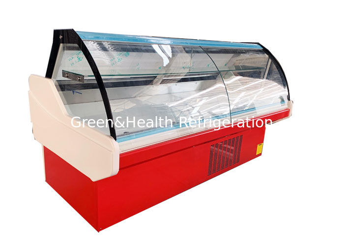 Refrigerador comercial com tela Deli com capacidade de 100L e porta frontal de vidro rebatível e iluminação LED 6500K