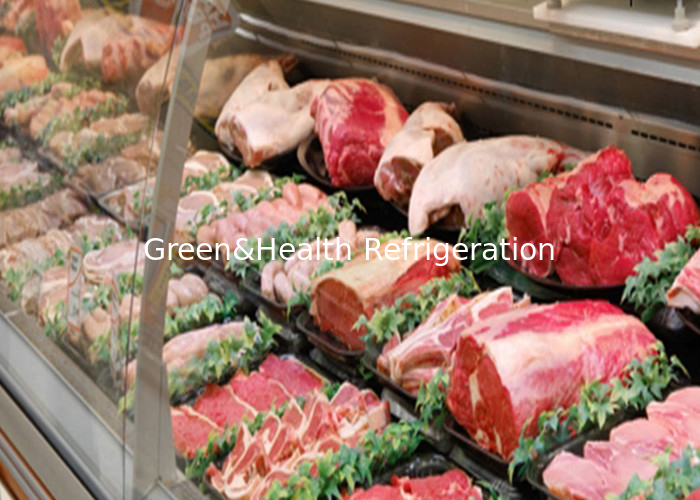 900W Supermercado sem geada Vitrine de alimentos frescos para a loja de carne