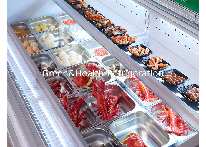 900W Supermercado sem geada Vitrine de alimentos frescos para a loja de carne
