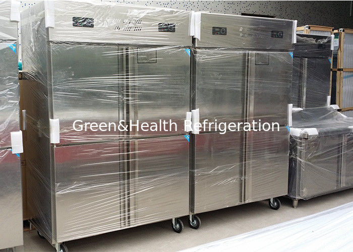 Congelador comercial de aço inoxidável com descongelamento automático e iluminação LED para cozinhas de restaurantes