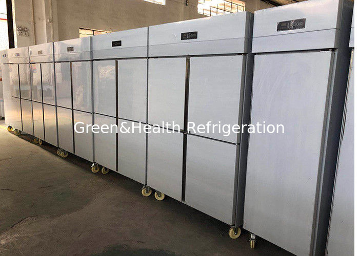 Congelador comercial de aço inoxidável com descongelamento automático e iluminação LED para cozinhas de restaurantes