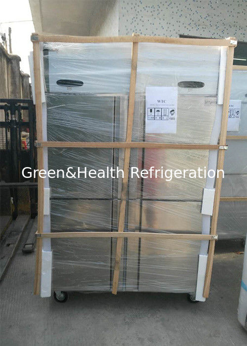 Congelador comercial de aço inoxidável com descongelamento automático e iluminação LED para cozinhas de restaurantes