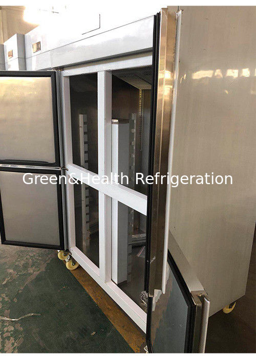 Congelador comercial de aço inoxidável com descongelamento automático e iluminação LED para cozinhas de restaurantes