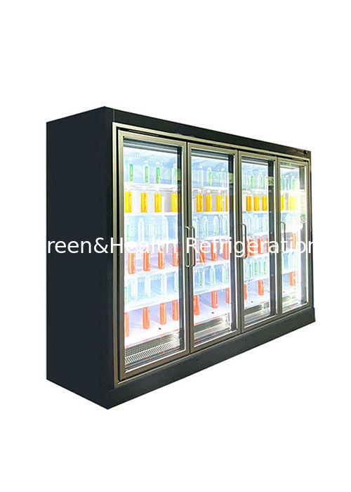 Refrigerador de bebidas com tela aberta e multi-deck com refrigerante R404A e dupla cortina de ar para refrigeração comercial de 2 a 8 °C
