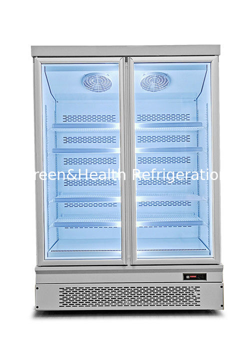 Congelador de exibição comercial com degelo automático com capacidade de 1000L e resfriamento por ventilador para supermercados